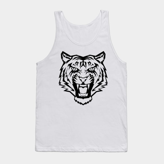 Tiger silhouette Tank Top by Randomart